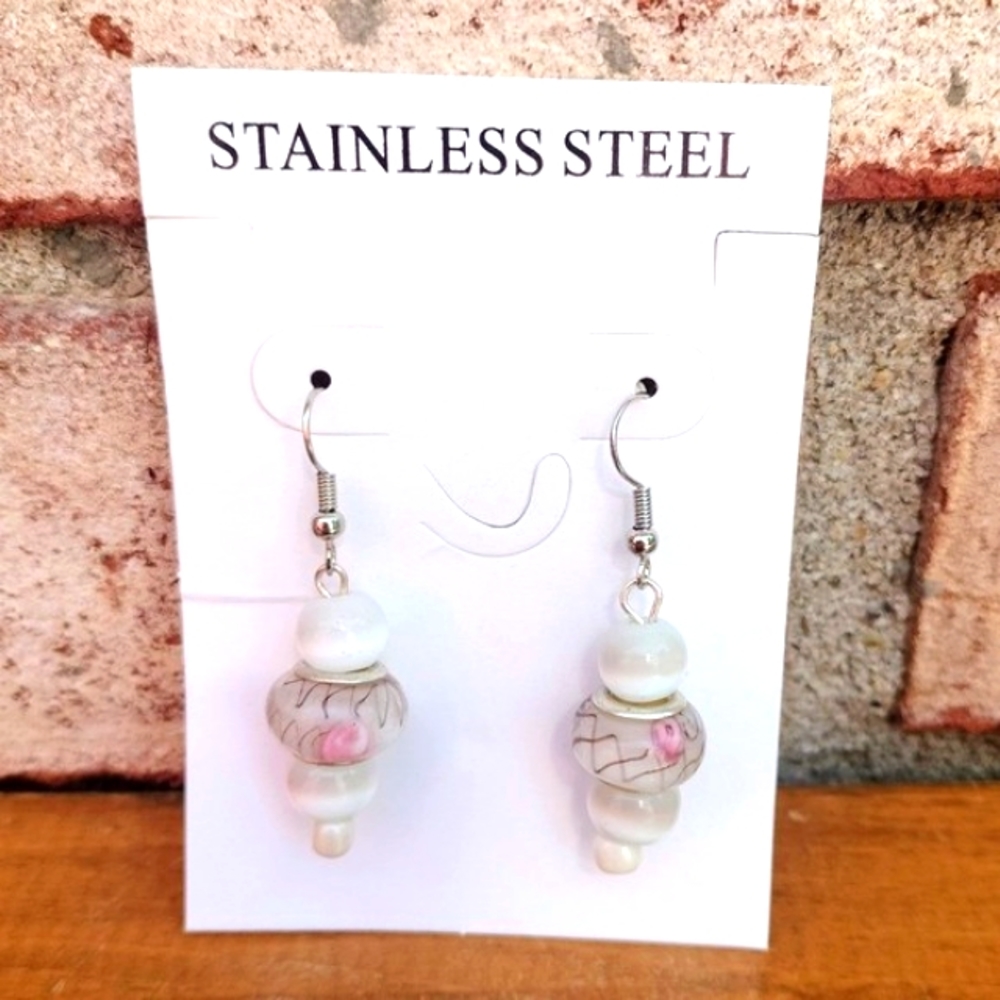 Unique Glass Beaded Dangle Earrings